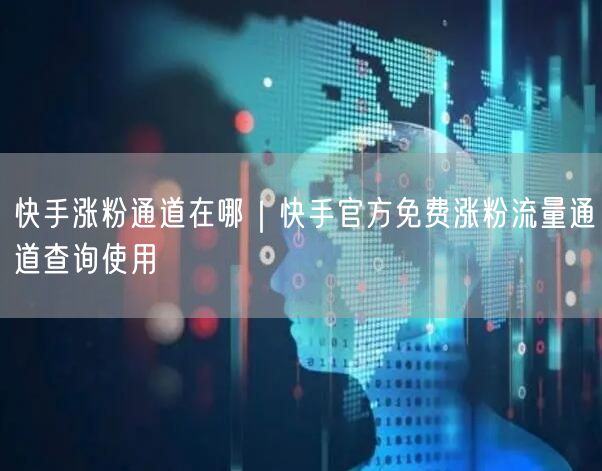 快手涨粉通道在哪｜快手官方免费涨粉流量通道查询使用